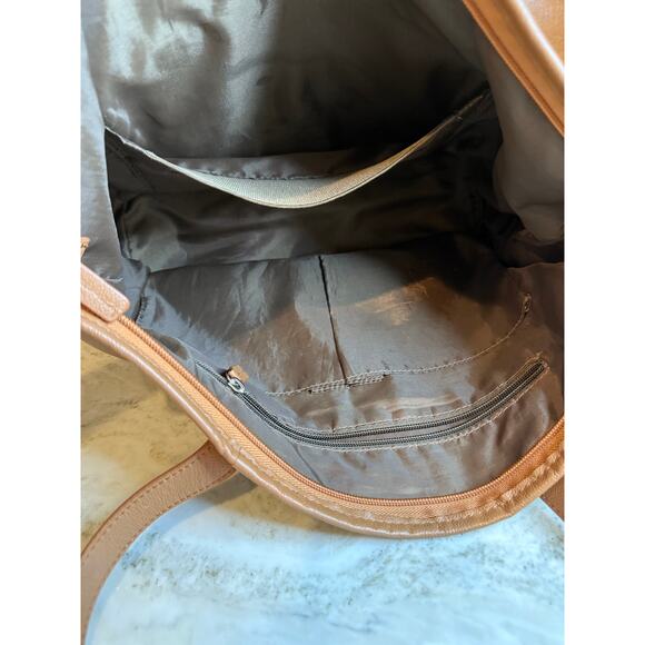 Jack Georges Quiet  Luxury Leather Tote Bag Camel Brown - Picture 6 of 6